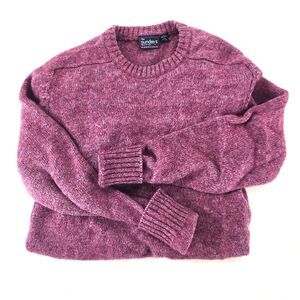 Vintage Sweater Purple Wool Blend Crewneck Womens XL Retro Cozy Knit Granola Y2k